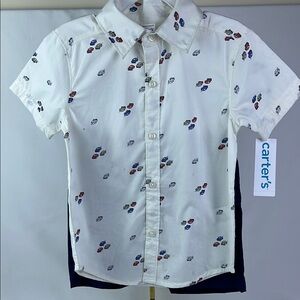Carter's-Printed Boys Shirt and Short Set